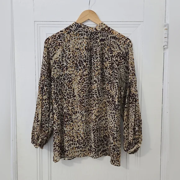 Massimo Dutti Animal Print Button Down Blouse Size 12, Euc - Picture 5 of 5